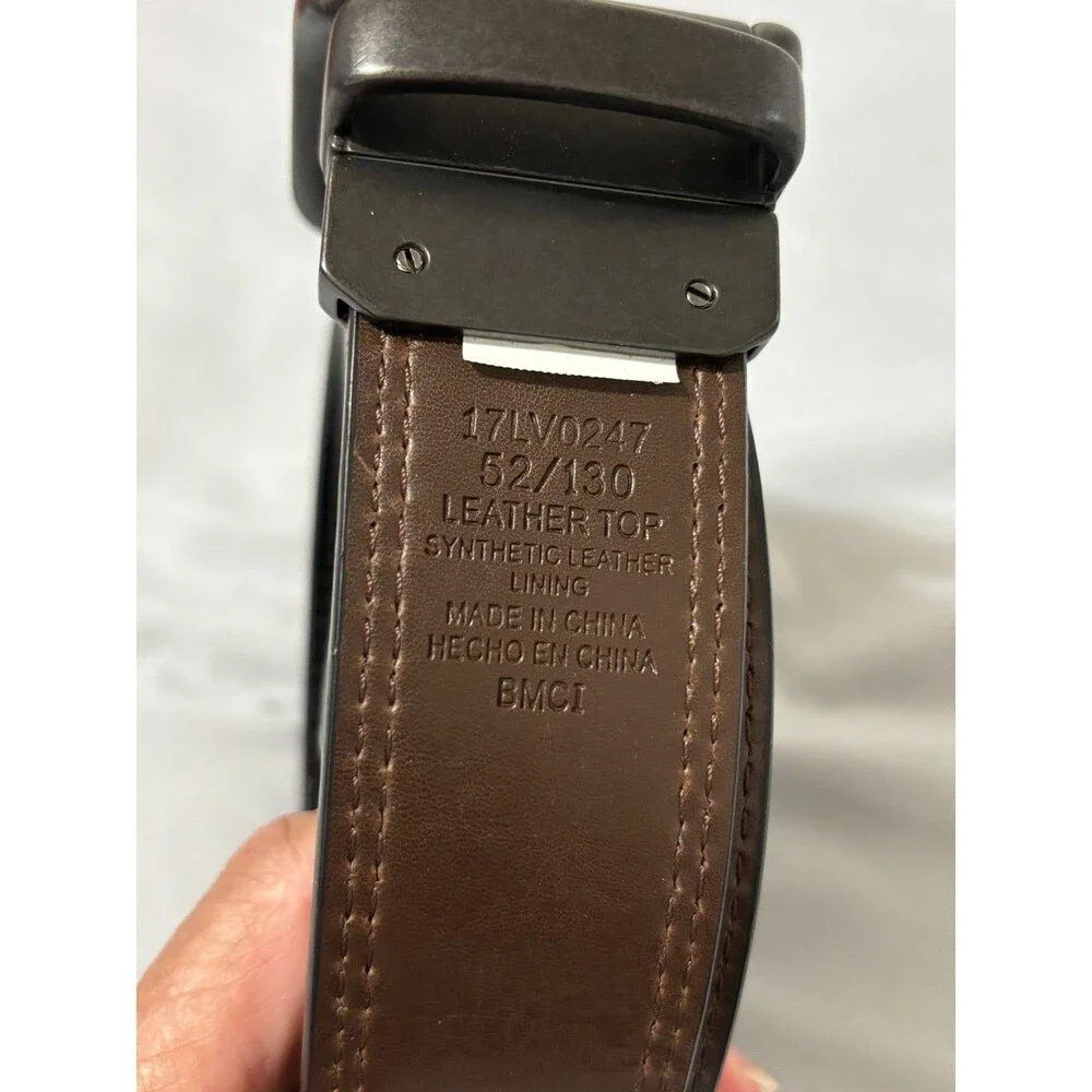 Levi's Big & Tall Men's Reversible Leather Belt Sz 52 Gunmetal Buckle 17LV0247